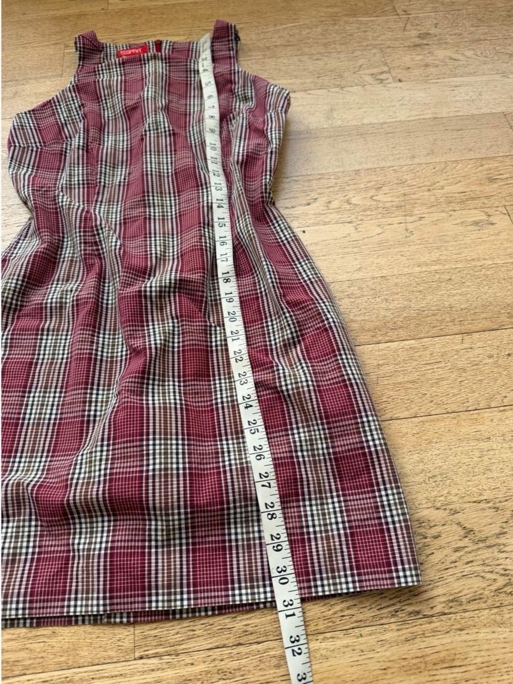 Vintage Esprit Plaid Mini Dress 90s Minimalist Preppy Model Off Duty - Picture 6 of 6